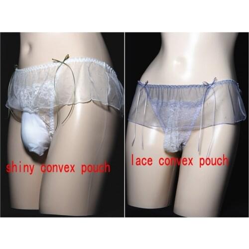 Man Mesh Thong G-String Lace Underwear Gloss Sexy Lingerie Trunk Sex Appeal Transparent Ultra-Thin Breathable Exciting Briefs