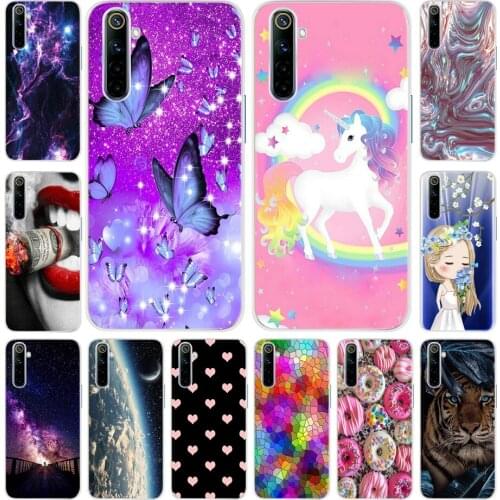 Lovely Pattern Soft Silicone Case For Realme 6 Realme6 Transparent TPU Soft Cases Cover For Realme 6 6i 6 i Coque Realme 6 Pro