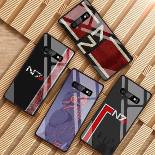 N7 mass effect Tempered Glass Phone Case For Samsung Galaxy S8 S9 S10 S20 PLUS J6 J8 2018 NOTE 8 9 10 Cover Shell