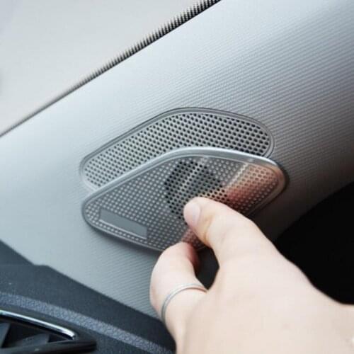 Tonlinker Interior A column Tweeter Speaker Cover Sticker for Volkswagen POLO 2011-19 Car Styling 2 PCS Stainless steel sticker