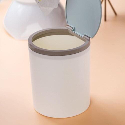 2020New Desktop Trash Can Creative Mini Plastic Bucket Bin 2 Colors Home Office Supplies Small Trash Bin Garbage Storage Cans
