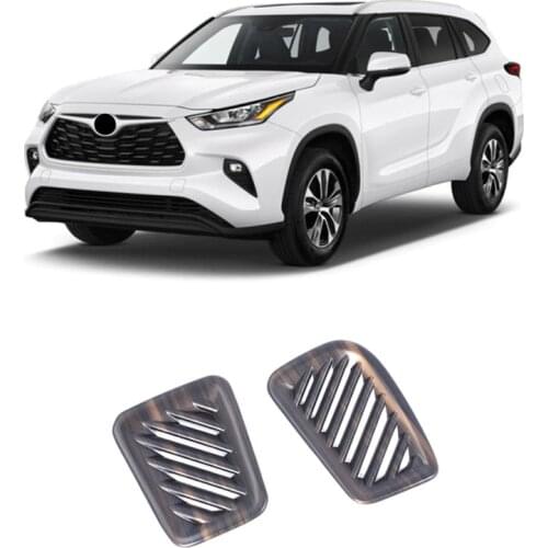 New Product 2PCS ABS Mahogany Instrument Panel Air Outlet Decoration Cover Accessories For Toyota Highlander XU70 LHD 2021 2022