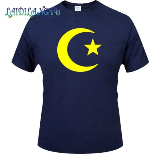 Wholesale Islam Muslim Crescent Symbol Summer T-shirt Short Sleeve Fashion Fitness Basic Undershirt
