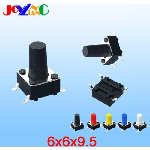 6*6*9.5MM 12V Switch Patch 4-foot Micro Button 6x6x9.5mm Copper Foot Switches10PCS/Lot