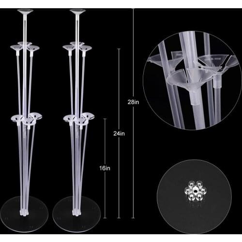 7 Tubes Balloons Air Ball Stand Stick Baloon Stand Holder Wedding Birthday Party Decoration Supplies Kid Adult Arch Table Holder