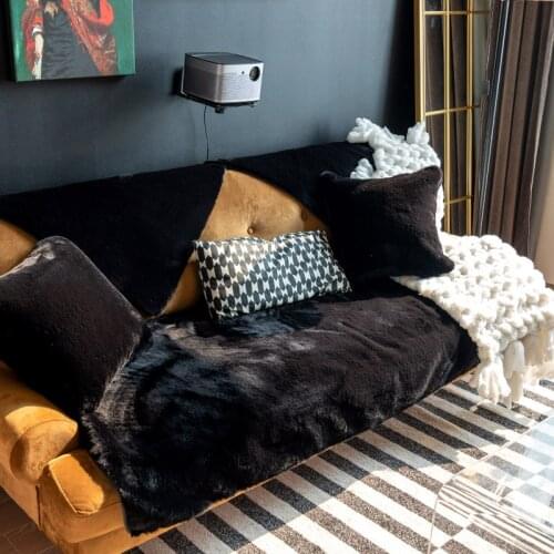 Simulation fur sofa cushion Autumn and winter plush soft non-slip sofa cover Warm living room universal sofa towel protector