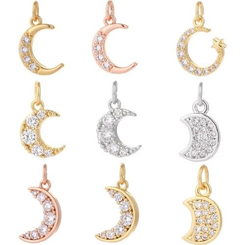 Moon Pendant Charms for Jewelry Making Sun Star Cute Charm Jewelry Charms for Earrings Necklace Bracelet Make Gold Copper