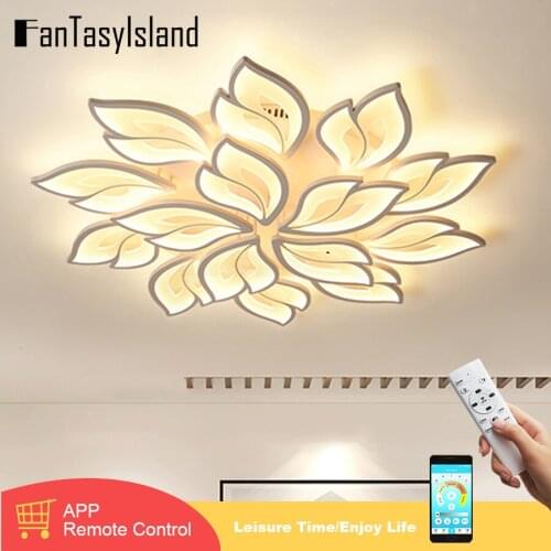 New Led Ceiling Lights For Living Room Bedroom With Remote Control/APP Support Home Design Lighting Fixture Acrylic Leaves shape