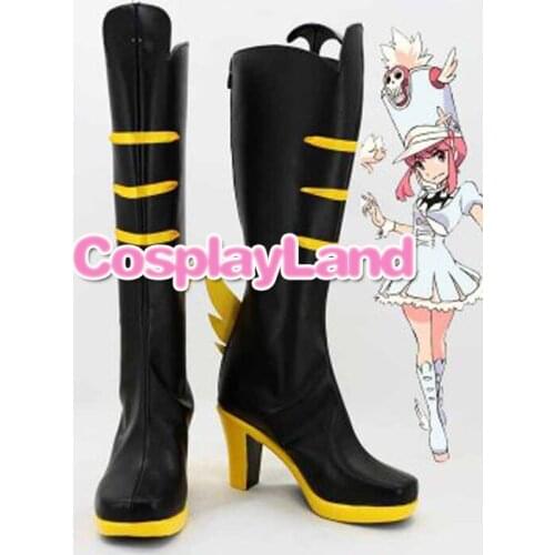 Customize Boots KILL la KILL Cosplay Nonon Jakuzure Black Hight Heel Cosplay Boots Custom Any Size Anime Party Boots