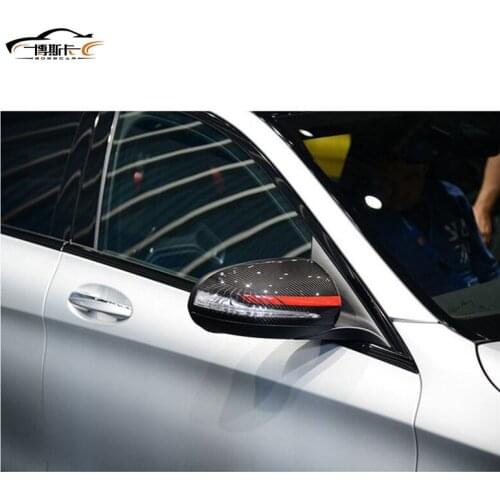 LHD Replacement Real Carbon Fiber Rear View Side Mirror Cover For Mercedes Benz W205 W213 X253 C253 S63 AMG W222