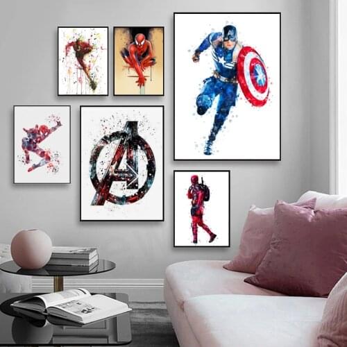 Marvel Superhero America Captain Canvas Painting Abstract Prints and Posters Wall Art Pictures for Kids Room Home Decor Cuadros