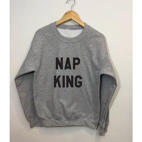 Nap king sweatshirt greys casual tops moletom do tumblr mens sweatshirt fashion sweatshirt aesthetic nap king sweatshirt