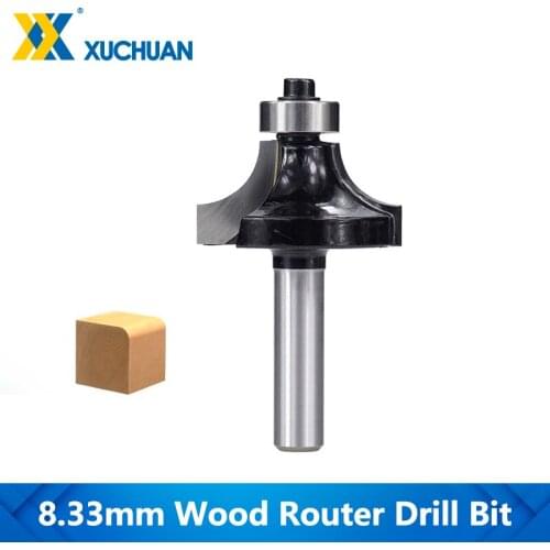 Angle-Round Over Router Bit Woodworking Milling Cutter Edging Router Bit 8x33mm Shank Bearing Guide Tungsten Carbide Router Bits