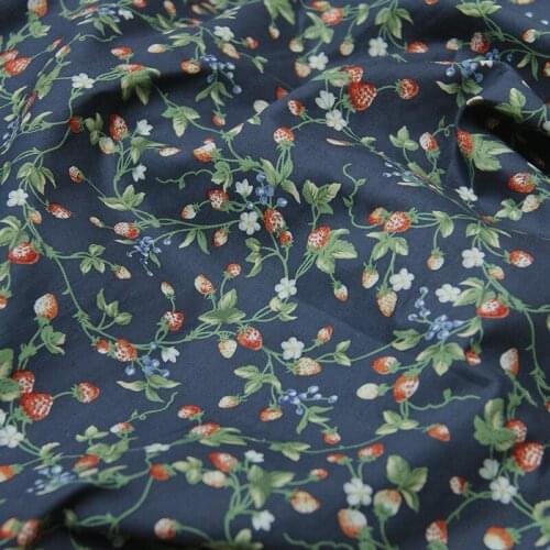 High quality cotton tissu Strawberry printing cotton fabric High grade dress shirt clothing patchwork