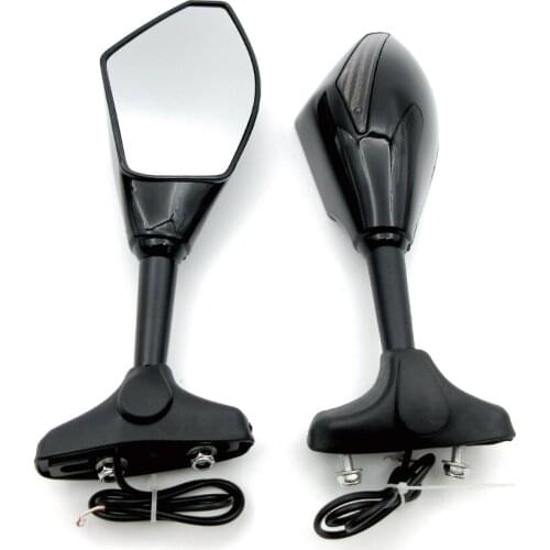 Motorcycle Rearview Mirrors LED Turn Signals Lights Modified Rearview Mirror For Honda Kawasaki Suzuki Yamaha Ducati Street Bike