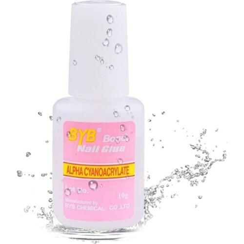 1pc 10g beautiful nail art glue with brush on strong adhesive fake acrylic false tip
