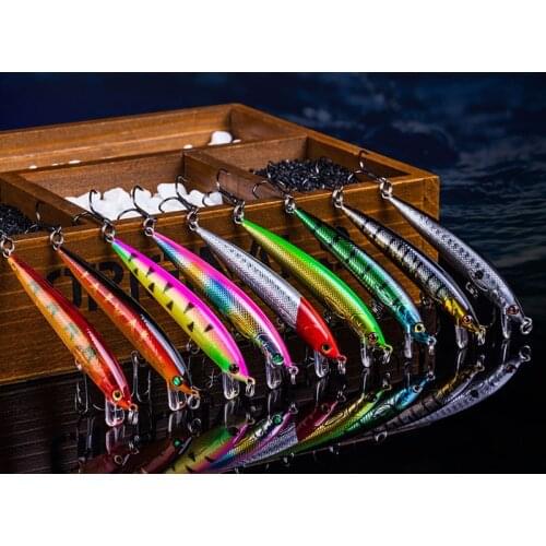 10pcs/lot Minow Fishing Lure Artificial Baits 3D Fish Eye minow Lures Fake Bait High Simulation Swim Crank bait 7cm 5g