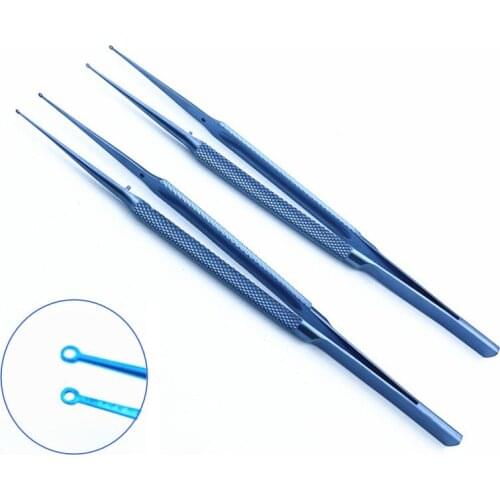 14/18cm TITANIUM RINGTIP FORCEPS ENT PLASTIC SURGERY MICRO FINE WHOLE RING TIP