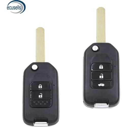 2/3 Buttons Flip Folding Remote Key Case Fob For-Honda FIT Vezel XRV CITY Odyssey Key Shell with uncut blade