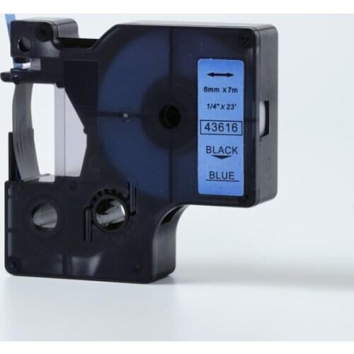 6mmX7m 6mm label Black on blue tape 43616 compatible d1 label tapes with dymo d1 label printer