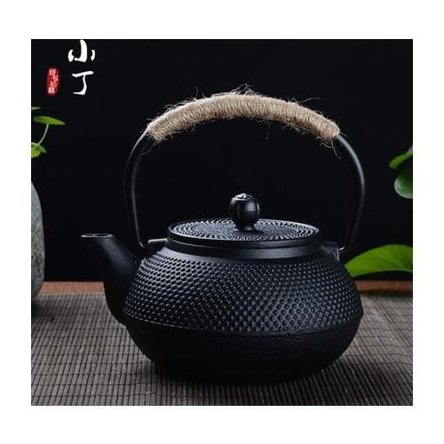 600ml Small Cast iron Teapot Boiled Tea iron Kettle Pig iron Tea Pot Kung Fu Tea health Iron Pot Oxidized Uncoated Free Shipping