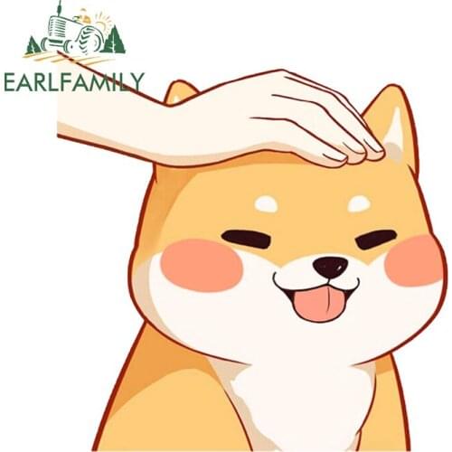 EARLFAMILY 13cm x 12.1cm for Shiba Inu Bumper Funny Car Stickers VAN Car Assessoires Waterproof Decal Trunk Graffiti Decoration