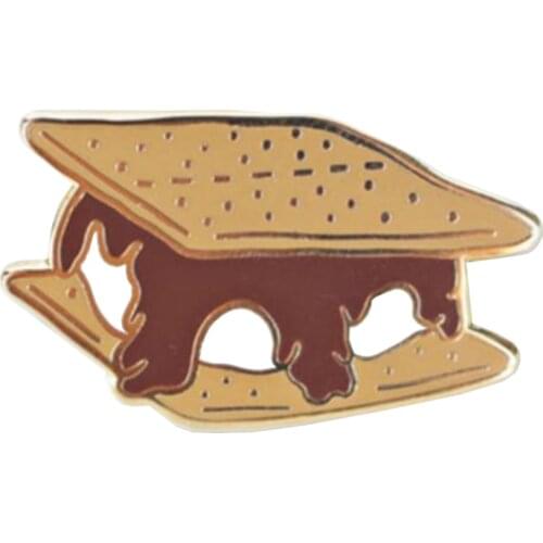 Marshmallow Chocolate Sandwich Biscuits enamel pin Graham Cracker Sandwich brooch Delicious dessert pin