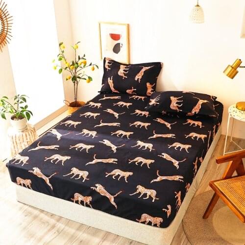 Hot Sale Quilted Single Solid Fitted Sheet Mattress Cover with All-around Elastic Rubber Band Non-slip Dustproof Bed Sheet 1pcs