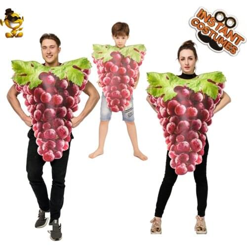 Bunch Of Grapes Costume Adult Costumes For Couples Cosplay Halloween Party Girls Grapes Tunic Role Play Family Parties