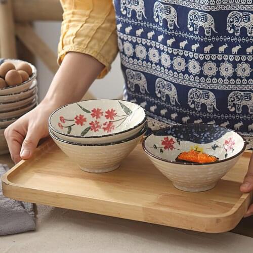 Bone China Bowl Dinnerware Porcelain 5 Inch Ramen Rice Soup Noodle Bowl Dinner Ceramics Tableware Household Kitchen Supplies