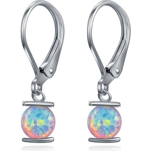 Fashionable Lantern-Shaped Design Earrings Cute White Round Earrings Women Wedding Engagement Party Earrings Jewelry Gifts