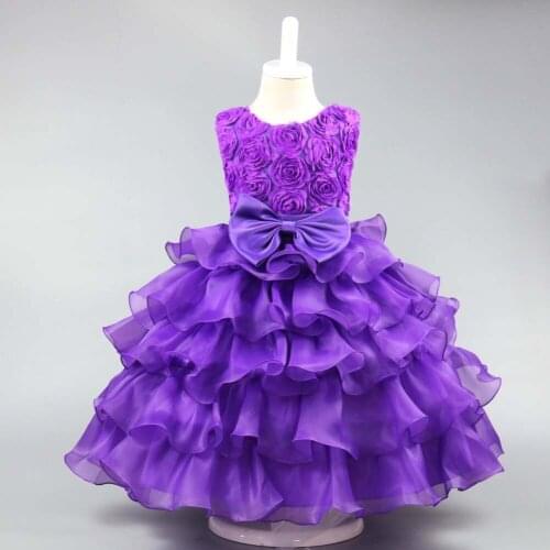 Baby Girl Formal Layered Dress Wedding Gowns White Tulle Ballroom Dresses For Girls Toddler Birthday Party Princess Dress