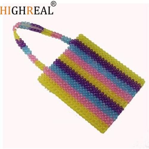 New Plastic Pearl Top-Handle Bags for Women Tote Bag Luxury Handbags Women Bags Designer Hollow Multiple Colors Party Shoulder