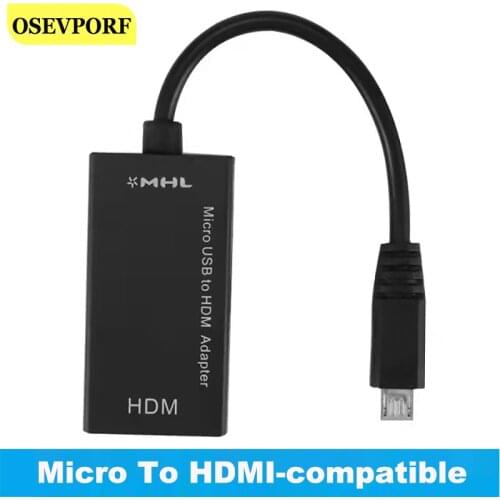 Microusb To HDMI-compatible Female 1080P Adapter Cable Male to Female for MHL Device HDTV Micro USB Connector For Samsung Xiaomi
