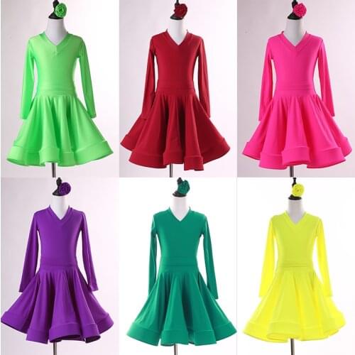 Kids latin dress girls dance wear Latin Competition Costumes Child Dancing dress wear clothes For Girls Performance costumes