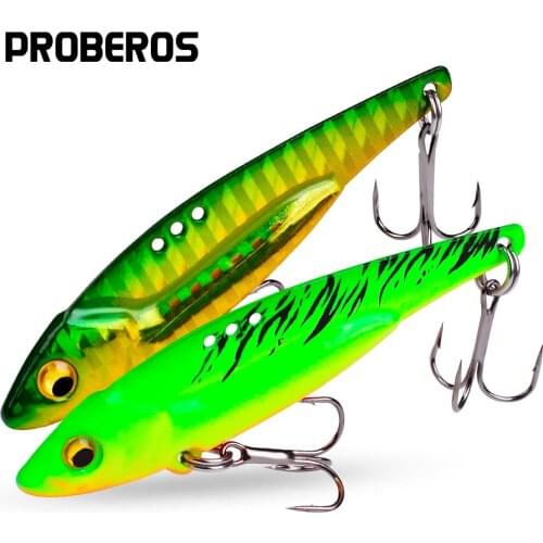 PROBEROS 1Pc Metal Vib Fishing Lure 5-7-12-17-20 Long Shot Slots Hook Metal Jig Articulos De Pesca Isca Artificial Bass Bait
