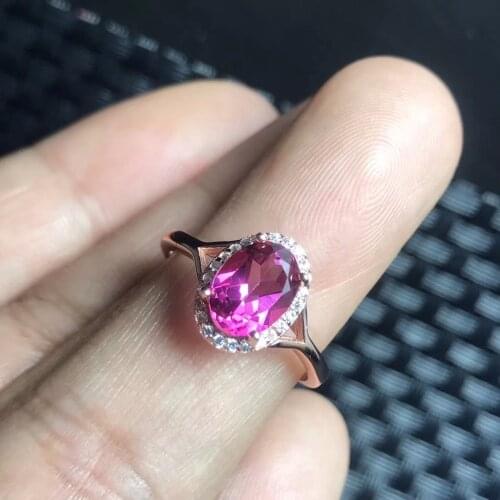 Simple and stylish topaz ring, red topaz, 925 silver, beautiful and novel, exquisite craftsmanship