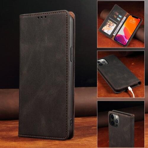 Luxury Flip Wallet Case for iPhone 12 11 Pro Max 12 Mini X XS Max XR 8 7 6 6S Plus Leather Funda Card Stand Coque Protect Cover