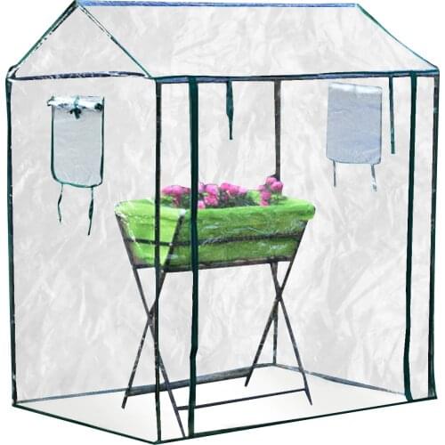 Greenhouse With Shelves PVC Cover Garden Plants Flower Cover Warm Room Plant Insulation Shed Including Iron Stand 86x126X150cm