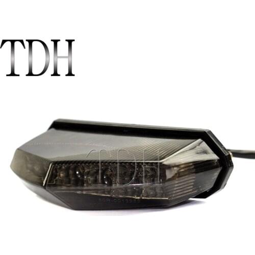 Universal Motorcycle Smoke/Clear LED Taillights License Plate Lamp Stop Brake Light For Honda Yamaha Suzuki