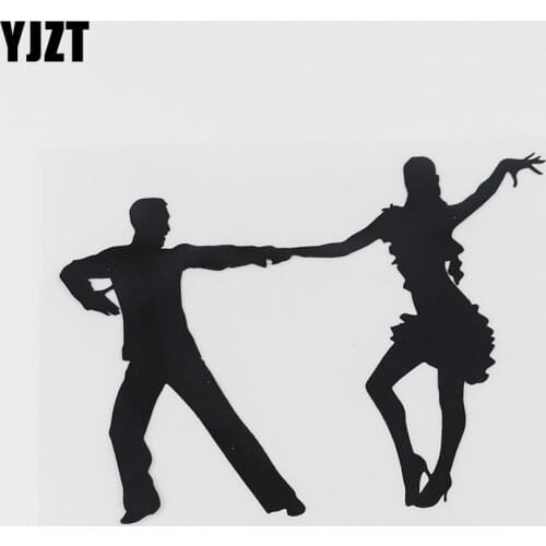 YJZT 15CMX10.7CM Creative Latin Dance Coolest Decal Vinyl Car Sticker Black/Silver 8A-0710