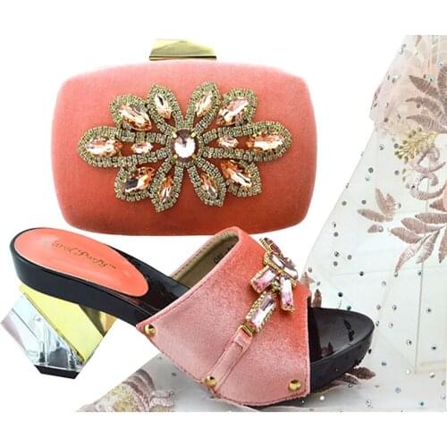 Italian Women Party Pumps Shoes and Bag Sweet Style for Royal Wedding Party Slingbacks Sandals African Women Dress Sandals