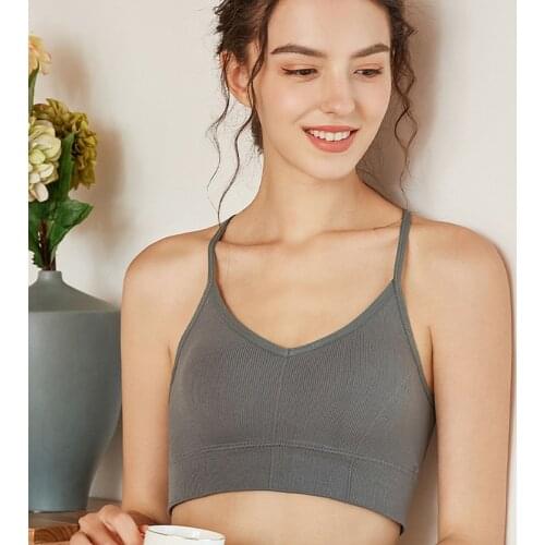 Open Back Bra Seamless Brassiere Comfortable Top Women Wirefree Low Back Underwear With Chest Pad Unlined Lingerie Sexy Bralette