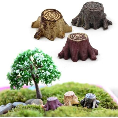 10pcs New Crafts Decorations Miniature Multicolour Tree Stump Fairy Terrarium Christmas Xmas Party Garden