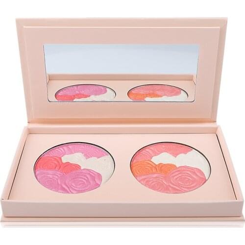 10 Piece Baking Powder Embossing Gloss Blush Facial Contour Long-lasting Makeup Powder Face Blusher Cosmetics Private Label