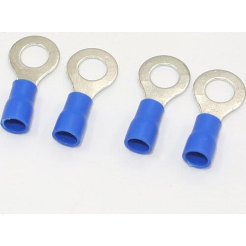 Wholesal RV2-4M Blue Ring insulated terminal Blue #8 Ring Terminal Connector 16-14 AWG