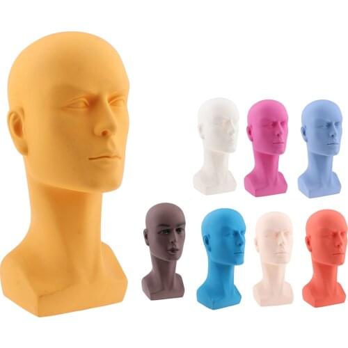 13.8 inch PVC Plastic Male Display Mannequin Manikin Head Dummy Wig Stand