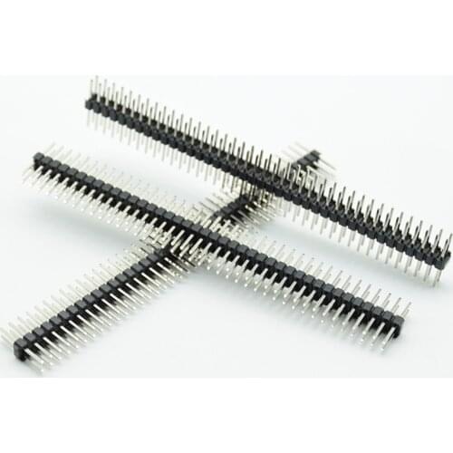 5PCS 2.54mm Male Pin Header, 0.1" Breakaway PCB , 2*40Pin 80 Pin Double Row Strip Straight, needle length 15mm Connector