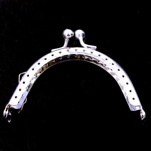 50PCS 8.5cm Semicircle Metal Purse Bag Frames Smooth Kiss Clasps Clutch Buckle Handbag Handle Silver Tone Luggage Hardware