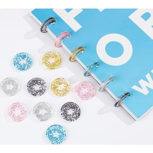 50PCS Notebook Mushroom Hole plastic Binding Discs Rings BuckleButton Loose-Leaf Coil 360 Degree Flip Book Disc Buckle
